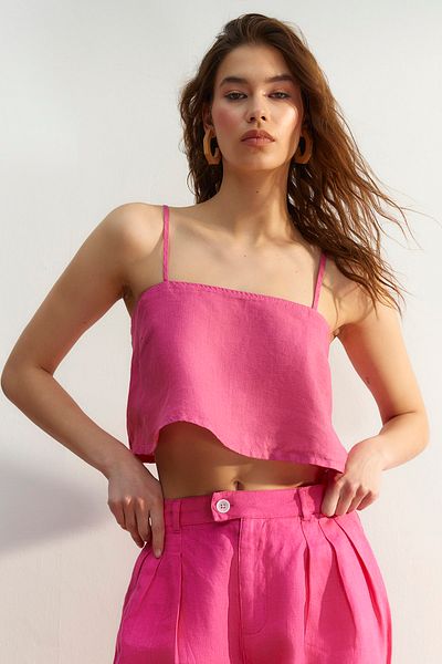 Trendyol Collection Pink Strappy 100% prádlo Bustier TWOSS23BS00033