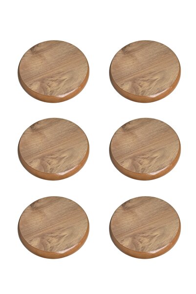 Genel Markalar Ahşap Tekerlekli Saksı Damacana Tüp Altlığı 30 Cm-6 Adet