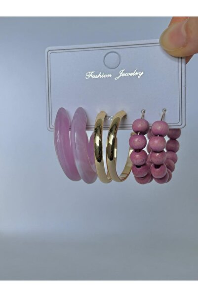 MRK 3lü Halka Çoklu Set Orta Boy Küpe