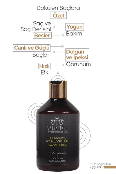 VALENTINES PROFESSIONAL High Performance Premium Shampoo - Hair Loss Prevention, Ponytail Plant Extract, Ultra Care / 500ml