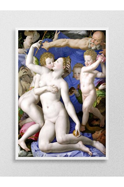 Mudi Store Venus Cupid Folly And Time Tablo Sanatsal Ünlü Ressam Poster Çerçe...