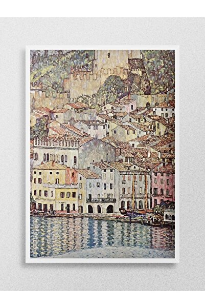 Mudi Store Gustav Klimt Lake Garda Tablo Sanatsal Ünlü Ressam Poster Çerçeves...