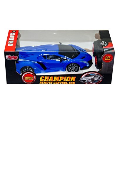 Oyuncakfabrikasi Full Fonksiyon Uzaktan Kumandalı Pilli Şampiyon Yarış Arabası Mavi