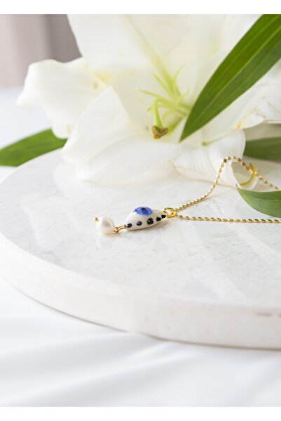 CHARMLUCKY Murano Eye Pearl Necklace