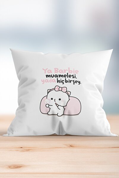 WixelArt Ya Barbie Muamelesi Ya Da Hiçbir Şey Baskılı Yastık