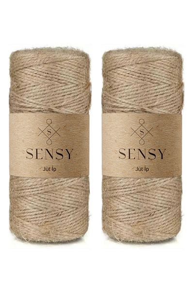 SENSY Premium Jute Rope 100 Meters Set of 2 - Wicker Rope and Decoration Rope