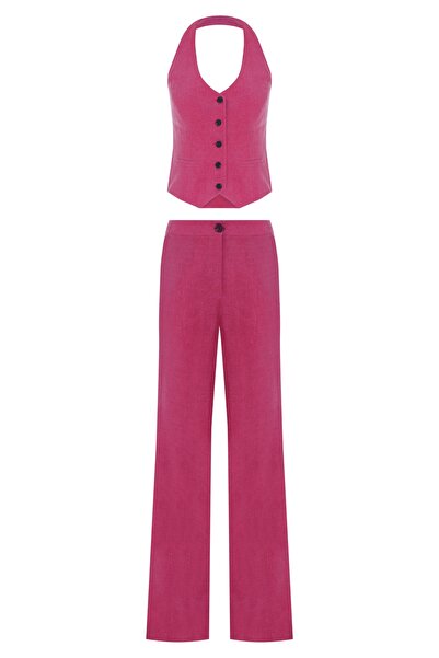 Urban Muse Bol Paça Keten Pantolon - Pembe