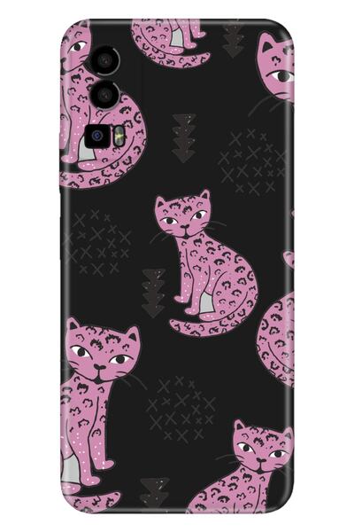 General Mobile Gm 23 - Gm 23 Se Kılıf Silikon Desenli Resimli Pembe Kedi