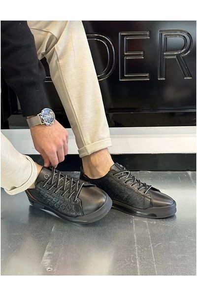 MARCOMEN 17276 Full Leather Men's Black Casual Shoes