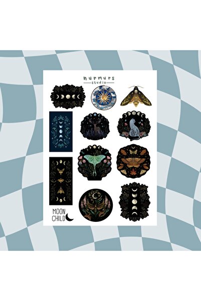 Nurmurs Moonchild-2 Sticker Seti - Laptop Tablet Telefon Planner - Ajanda - B...