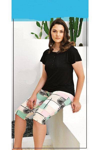 BLUE DREAM 7051 Set Capri de mărime mare modal pentru femei