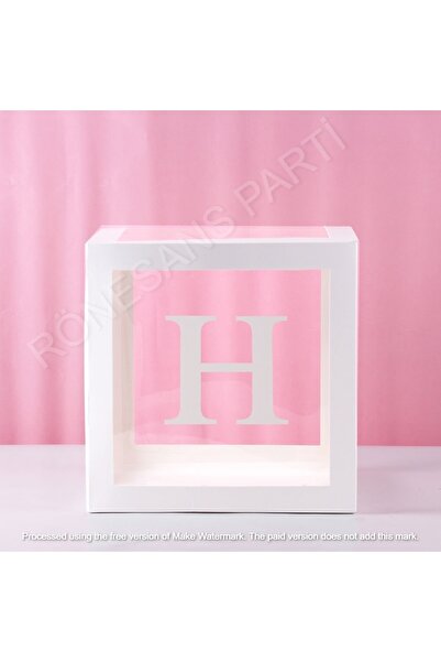Genel Markalar Star Beyaz Şeffaf Balon Kutusu H Harfli 25x25 Cm