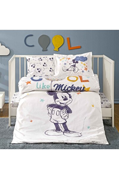 Taç Lisanslı Mickey Mouse Bebek Nevresim Takımı