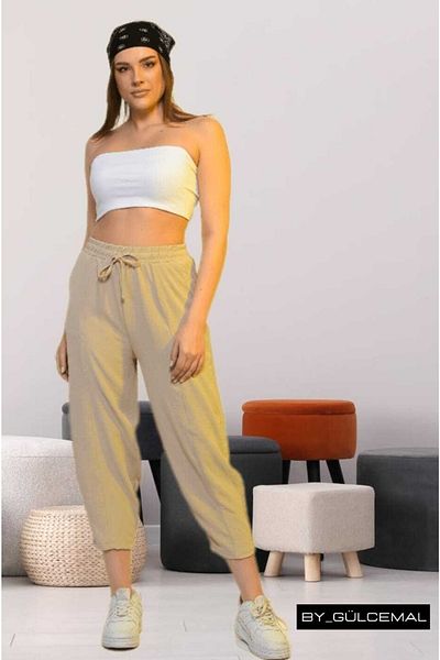 REYNEV Basic Trousers Slouchy Model Comfortable Fit Linen Look