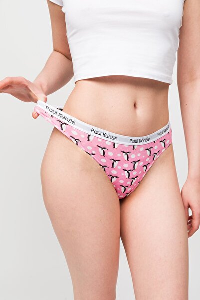 Paul Kenzie Unique Effect Desenli Kadın String Külot - Penguin