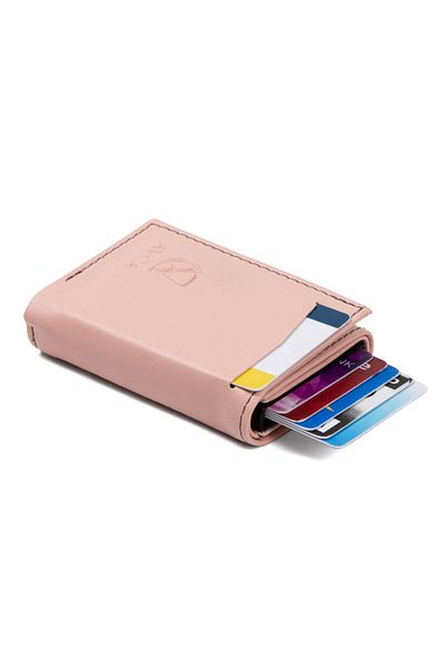 AVCA Women's Vegan Leather Black Cash Money Compartment Sliding Mechanism Wallet Card Holder