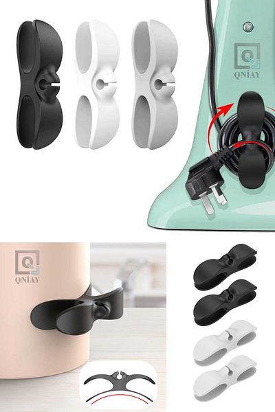 QNİAY جهاز تثبيت مجموعة الكابلات قطعة واحدة لاصقة متعددة الأغراض جهاز لف كابل Airfryer