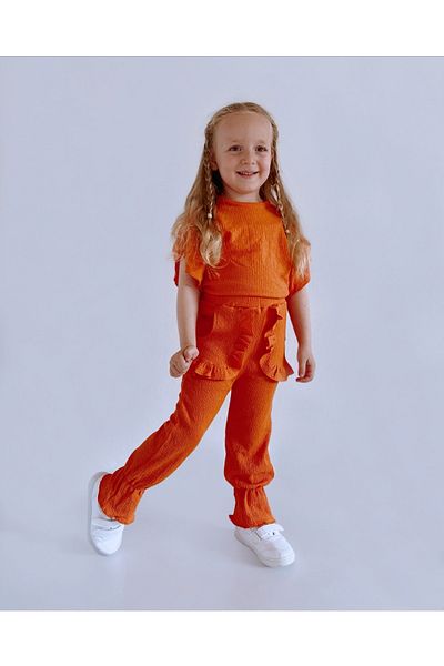 le petit sole Girl's Short Sleeve Eva Bottom-Top Set