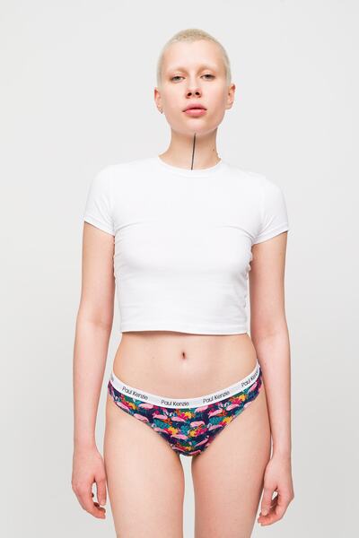 Paul Kenzie Unique Effect Desenli Kadın String Külot - Flamingo