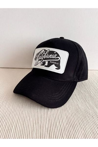 CosmoOutlet California Republic Adjustable Unisex Black Hat with Removable Logo