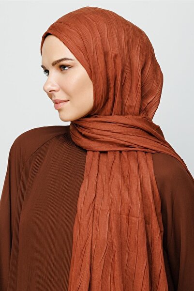 Mooncorn Şal din bambus plisat maro roşu