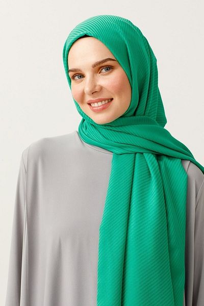 Mooncorn Σάλι ζακάρ από βαμβακερό μοτίβο Benetton Green