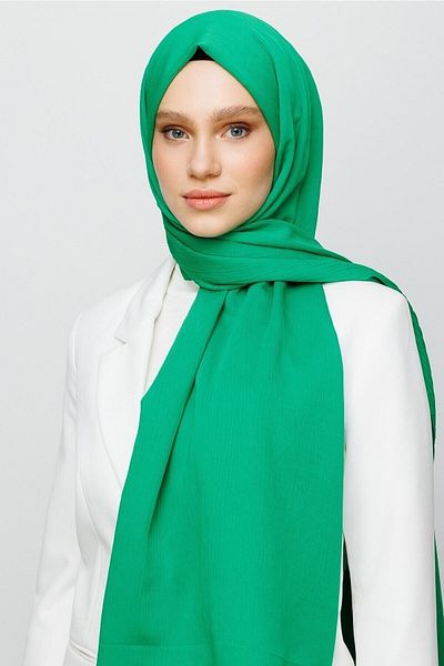 Mooncorn Μεταξωτό σάλι Benetton Green Crinkle Medina