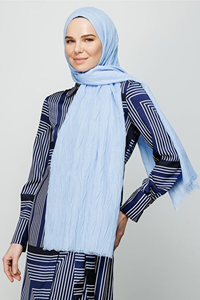 Mooncorn Baby Blue Pleated Bamboo Shawl
