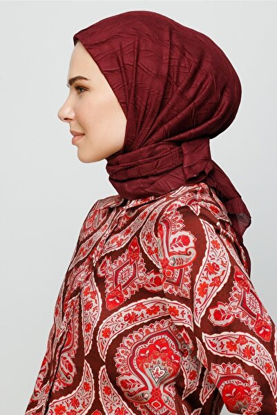 Mooncorn Dark Burgundy Pleated Bamboo Scarf