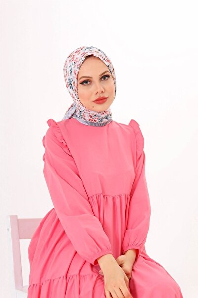 Mooncorn Red Jardin Patterned Pleated Women's Scarf