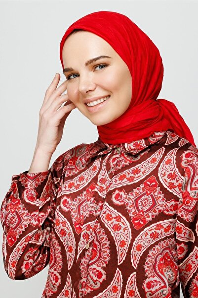 Mooncorn Червоний шарф з бамбуковим візерунком