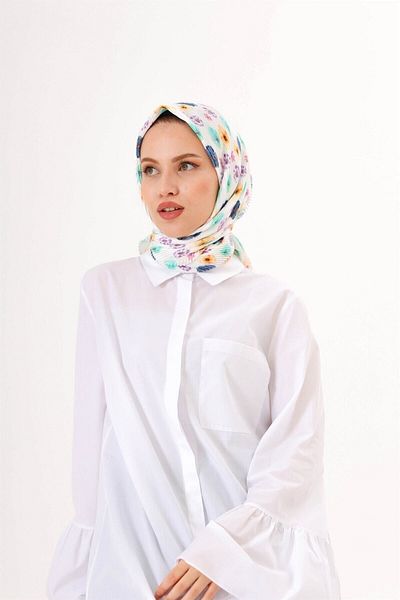 Mooncorn Γυναικείο Φουλάρι Hijab Water Green Efsun με πιέτες