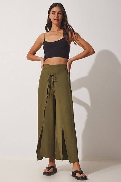 Happiness İstanbul Dámské khaki sukně Ayrobin Shalwar kalhoty DE00009