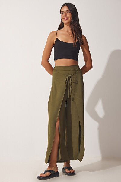 Happiness İstanbul Women's Khaki Skirt Look Ayrobin Shalwar Trousers DE00009