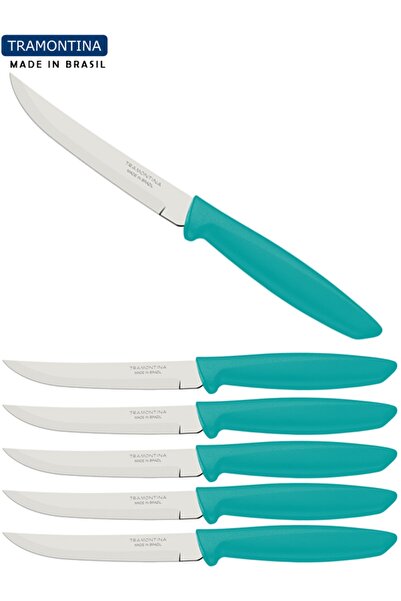 TRAMONTINA 6 Pieces Green Laser Cutting Steak and Fruit Knife - 22.5cm