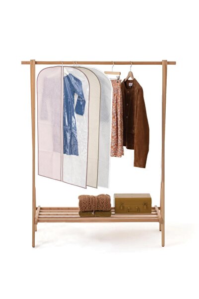 DECODEMA Pencereli Fermuarlı Elbise Askı Kılıfı Kumaş Maxi Boy