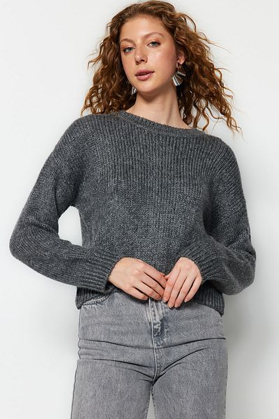 Trendyol Collection Anthracite Soft Mold Knitwear - Basic Twoaw23Kz00185