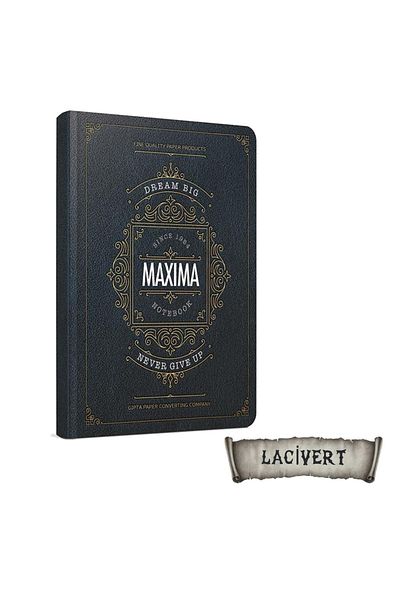 Gıpta Maxima - Тетрадка без подшивка, твърда корица, шита с конец, 13x21 страници - тъмносиня