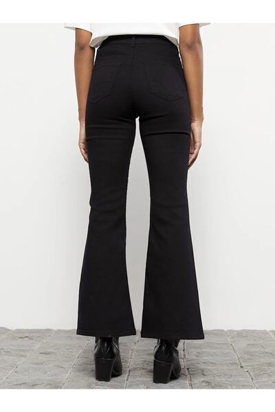 Geppetto Black Flare Leg Flare Women's Jeans Trousers