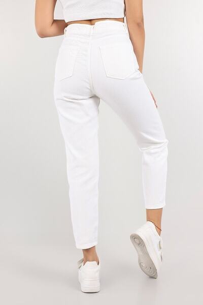 Geppetto Γυναικείο λευκό ψηλόμεσο Mom Jeans Jean