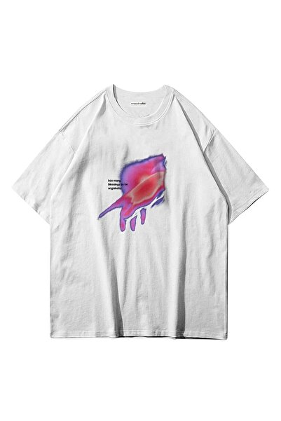 Keywest Невдячний Баск з принтом, бавовняний оверсайз футболка з велосипедним коміром