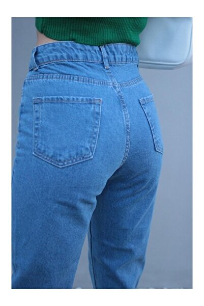 Geppetto Stella Blue Lycra Mom Jean Trousers