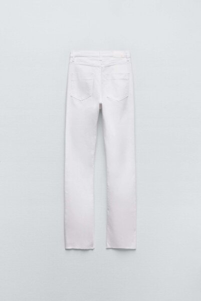 Geppetto White Slit High Waist Slim Flare Jeans