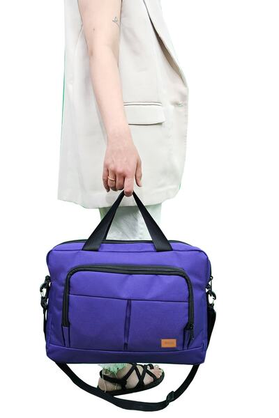 woys 15,6-инчова чанта за документи, лилава чанта за лаптоп