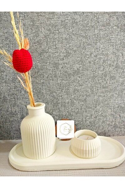 stone powder decorative Decorative Oval Tray Scandinavian Vase Tealight Candl...