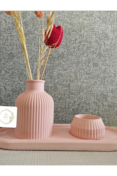 stone powder decorative Decorative Oval Tray Scandinavian Vase Tealight Candl...