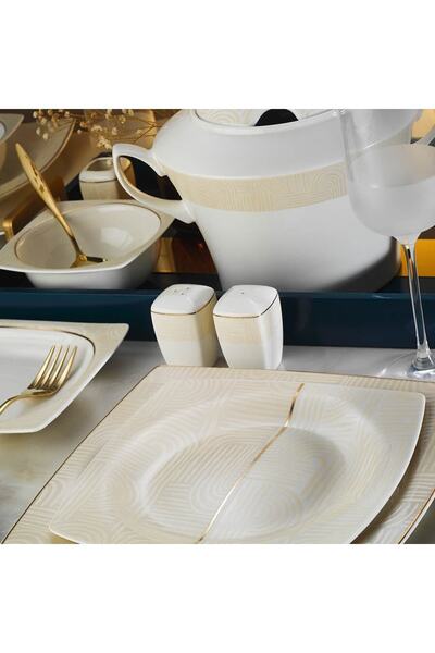 Kütahya Porselen 62 Parça Altın Fileli Yemek Takımı