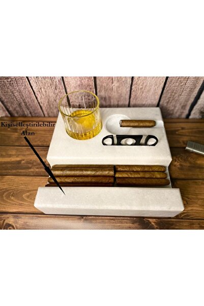 OceansPresents Kişiselleştirilebilir Mermer Viski Ve Puro Seti, Zengin Aromalı Keyifler Için En Iyi Tercih