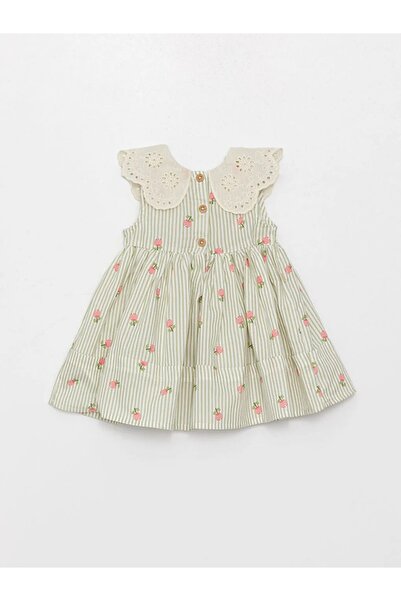 LC Waikiki Lcw Baby Bebe Yaka Desenli Kız Bebek Elbise