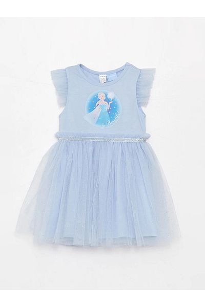 LC Waikiki Lcw Baby Crew Neck Frozen Printed Baby Girl Dress